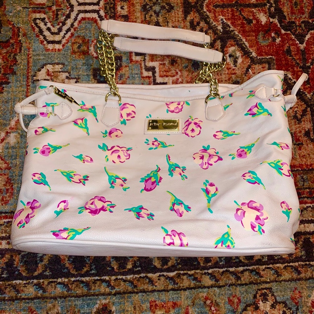 Large floral print Betsy Johnson bag